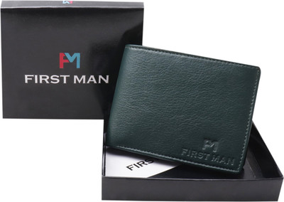 

First Man Men Casual Green Artificial Leather Wallet(5 Card Slots), Glaxay green
