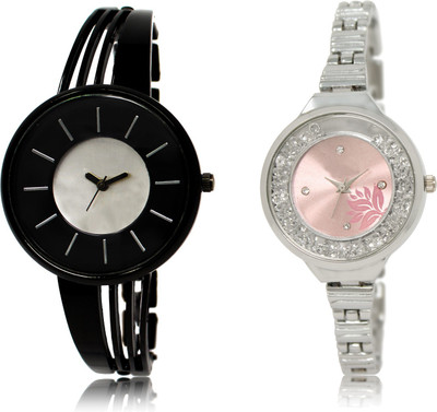 

The Shopoholic Stylist Designer Combo Pack 2 Black And Silver And Pink Dial Analog Watch For Girls Girl'S Watch Watch - For Women