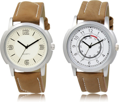 

The Shopoholic Fashionable Fancy CollectionÃÂ White Dial Analog Watch For Boys Mens Brown Leather Watch Watch - For Men