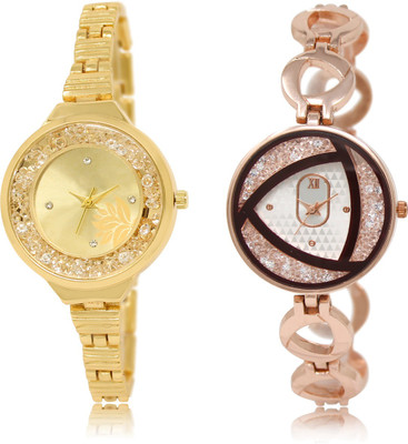 

The Shopoholic Stylist Designer Combo Pack 2 Gold And Silver Dial Analog Watch For Girls Womens Designer Watch Watch - For Women