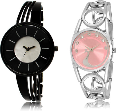 

The Shopoholic New Stylist Latest Black And Silver And Pink Dial Analog Watch For Girls Womens Designer Watch Watch - For Women
