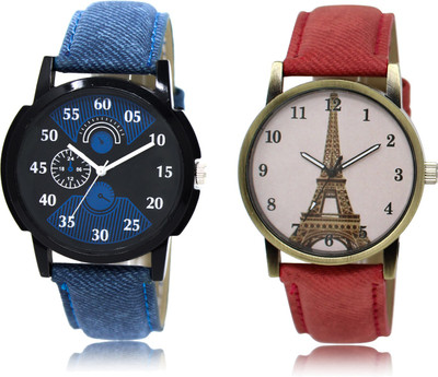

The Shopoholic Latest Fashionable Black And Blue And Pink Dial Analog Watch For Boys And Girls Heart Watch Watch - For Men & Women