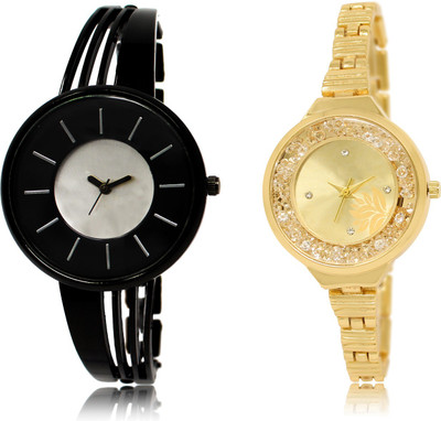 

The Shopoholic Fashionable Fancy CollectionÂ Black And Silver And Gold Dial Analog Watch For Girls Womens Watches Watch - For Women