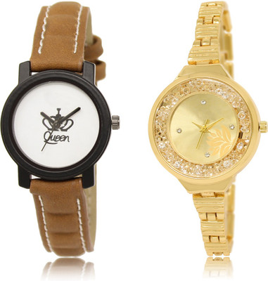 

The Shopoholic Fashionable Fancy CollectionÃÂ White And Gold Dial Analog Watch For Girls Watch For Girls For Leather Watch - For Women