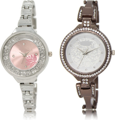 

The Shopoholic New Stylist Latest Pink And Silver Dial Analog Watch For Girls Girl Watches Stylish Watch - For Women