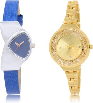 

The Shopoholic Fashionable Fancy CollectionÃÂ Blue And Gold Dial Analog Watch For Girls Watch Of Girls Stylish Watch - For Women