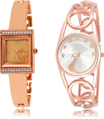 

The Shopoholic Fashionable Funky Look Rose Gold And Silver Dial Analog Watch For Girls Woman'S Watchs Watch - For Women