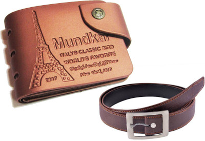 

Peacock Mundkar Wallet, Belt Combo(Tan, Brown)