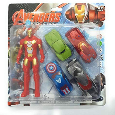

piggie Action Figure Toy Set with Cars(Blue, Red)