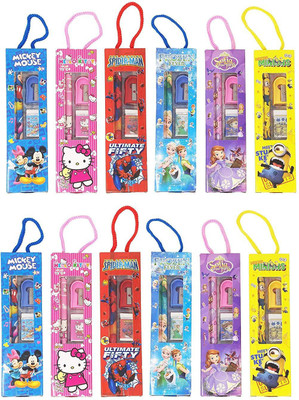 

Parteet Birthday Party Return Gifts Mix Stationery Kit Set in a Fancy Box for Kids (Pack of 12)