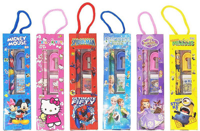 

Parteet Birthday Party Return Gifts Mix Stationery Kit Set in a Fancy Box for Kids (Pack of 6)