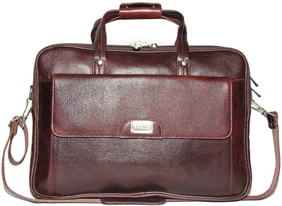 

Reo Leather | Leather Laptop Briefcase Bag for Men |15.6'' Laptop Compartment| |Expandable Features| |Zipper Lock Closure | 22 Liters | Shoulder Bag(Brown, 22 L)