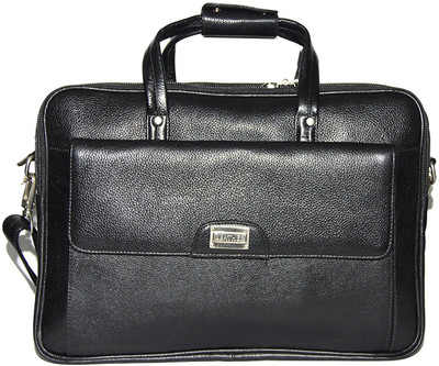 

Reo Leather | Leather Laptop Briefcase Bag for Men |15.6'' Laptop Compartment| |Expandable Features| |Zipper Lock Closure | 22 Liters | Shoulder Bag(Black, 22 L)