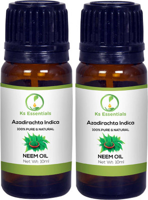 

Ks Essentials 100% Pure Neem Oil Cold Pressed Natural & Undiluted For Skincare,Hair Care(10ml)Each(10 ml)