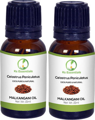 

Ks Essentials 100% Pure Malkangani Oil (Celastrus Paniculatus) Natural Cold Pressed(15ml)Each(15 ml)