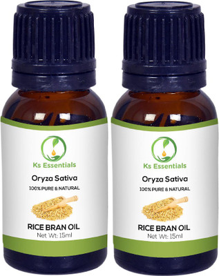 

Ks Essentials 100% Pure Rice Bran Oil (Oryza Sativa) Natural & Undiluted Cold Pressed(15ml)Each(15 ml)