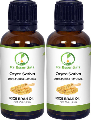 

Ks Essentials 100% Pure Rice Bran Oil (Oryza Sativa) Natural & Undiluted Cold Pressed(30ml)Each(30 ml)