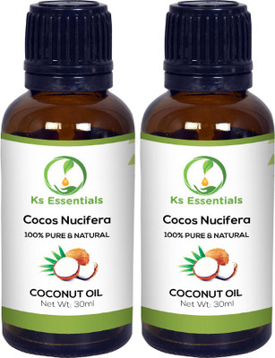 

Ks Essentials 100% Pure Coconut Oil (Cocus Nucifera) Natural Therapeutic Grade (30ml)Each(30 ml)