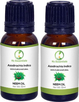 

Ks Essentials 100% Pure Neem Oil Cold Pressed Natural & Undiluted For Skincare,Hair Care(15ml)Each(15 ml)