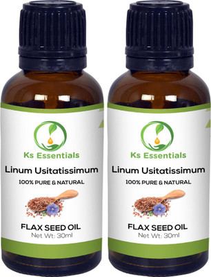 

Ks Essentials 100% Pure Flax Seed Carrier Oil (Linum Usitatissimum)(30ml)Each(30 ml)