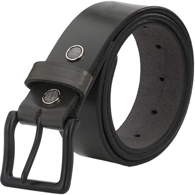 

ShopnZ Men Casual Black Genuine Leather Belt, Grey