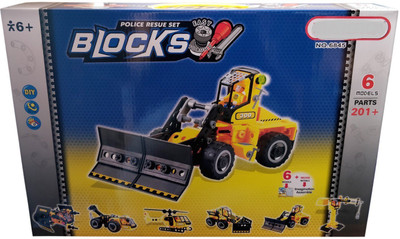 

Montez 6 Model DIY Police Rescue 201 Parts Block Construction Toy(Multicolor)