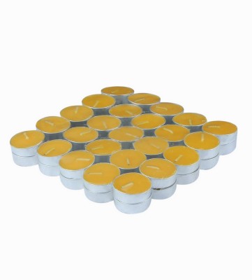 Goyal Candle Planet Colored Tea Light Candle(Yellow, Pack of 50)