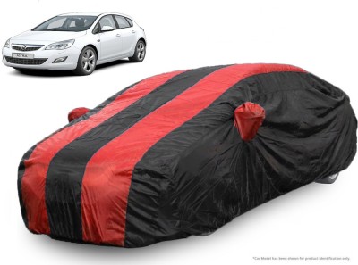 QualityBeast Car Cover For Opel Astra (With Mirror Pockets)(Red, Black)