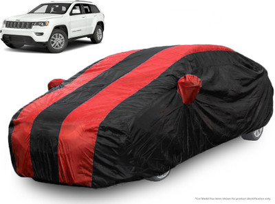 QualityBeast Car Cover For Mahindra Jeep (With Mirror Pockets)(Red, Black)