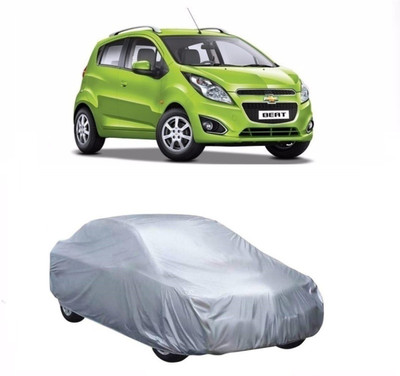 The Blue Car Cover For Chevrolet Beat (Without Mirror Pockets)(Silver)