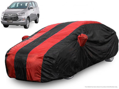 QualityBeast Car Cover For Toyota Innova Crysta (With Mirror Pockets)(Red, Black)