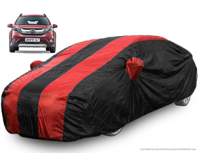 QualityBeast Car Cover For Honda BR-V (With Mirror Pockets)(Red, Black)