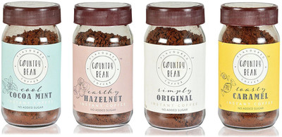 

Country Bean Cocoa Hazelnut Caramel Original Coffee Instant Coffee 240 g(Pack of 4, Hazelnut Flavoured)