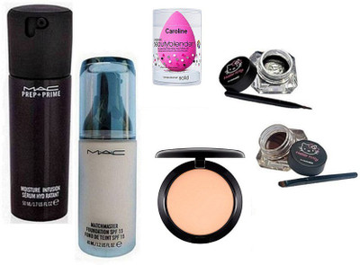 

caroline Sponge Puff, Mac Matchmaster Liquid Foundation, Two Way Compact, Hello Kitty Two Way Eyeliner, Mac Prep+Prime Face Serum(Set of 5)