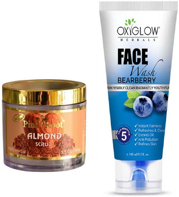 

Pink Root ALMOND SCRUB 100GM WITH OXYGLOW BEARBERRY FACE WASH(Set of 2)