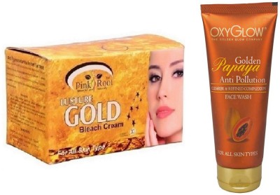 

Pink Root GOLD BLEACH 250G WITH OXYGLOW GOLDEN PAPAYA FACE WASH(Set of 2)