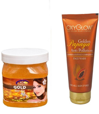 

Pink Root GOLD LEAF GEL 500ML WITH OXYGLOW GOLDEN PAPAYA FACE WASH(Set of 2)