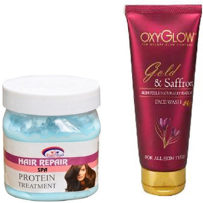 

Pink Root HAIR REPAIR SPA 500ML WITH OXYGLOW GOLD & SAFFRON FACE WASH(Set of 2)