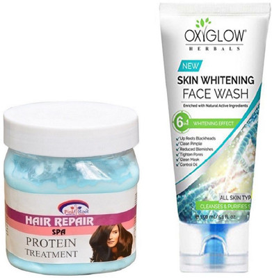 

Pink Root HAIR REPAIR SPA 500ML WITH OXYGLOW SKIN WHITENING FACE WASH(Set of 2)