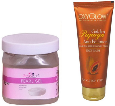 

Pink Root PEARL GEL 500ML WITH OXYGLOW GOLDEN PAPAYA FACE WASH(Set of 2)