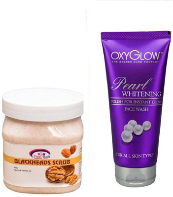 

Pink Root BLEACKHEADS SCRUB 500ML WITH OXYGLOW PEARL WHITENING FACE WASH(Set of 2)