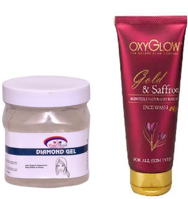 

Pink Root DIAMOND GEL 500ML WITH OXYGLOW GOLD & SAFFRON FACE WASH(Set of 2)