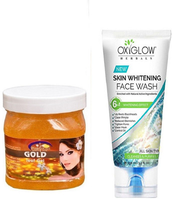 

Pink Root GOLD LEAF GEL 500ML WITH OXYGLOW SKIN WHITENING FACE WASH(Set of 2)