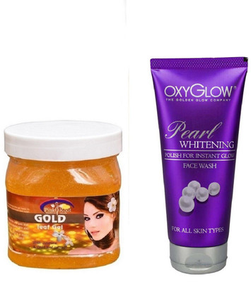 

Pink Root GOLD LEAF GEL 500ML WITH OXYGLOW PEARL WHITENING FACE WASH(Set of 2)