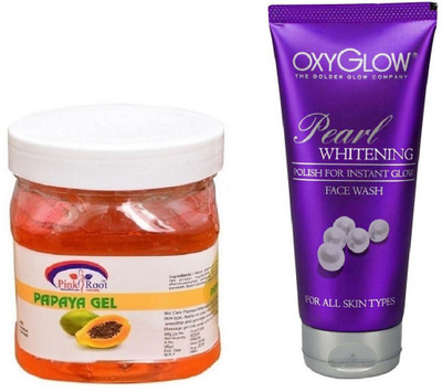 

Pink Root PAPAYA GEL 500ML WITH OXYGLOW PEARL WHITENING FACE WASH(Set of 2)