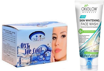 

Pink Root OXY ICE BLEACH 250G WITH OXYGLOW SKIN WHITENING FACE WASH(Set of 2)