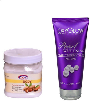 

Pink Root BODY MASSAGE CREAM 500ML WITH OXYGLOW PEARL WHITENING FACE WASH(Set of 2)