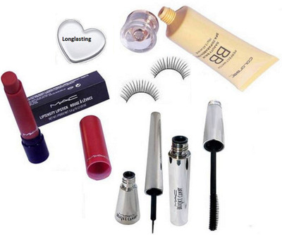 

Longlasting Silicon Puff&Liptensity Matte Finish Lipstick&Eyeliner&Mascara&Colorbar BB Beauty Balm Foundation,Silicon Puff(Set of 6)