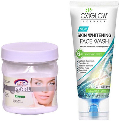 

Pink Root PEARL CREAM 500ML WITH OXYGLOW SKIN WHITENING FACE WASH(Set of 2)