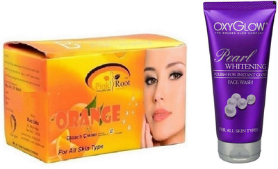 

Pink Root ORANGE BLEACH 250G WITH OXYGLOW PEARL WHITENING FACE WASH(Set of 2)